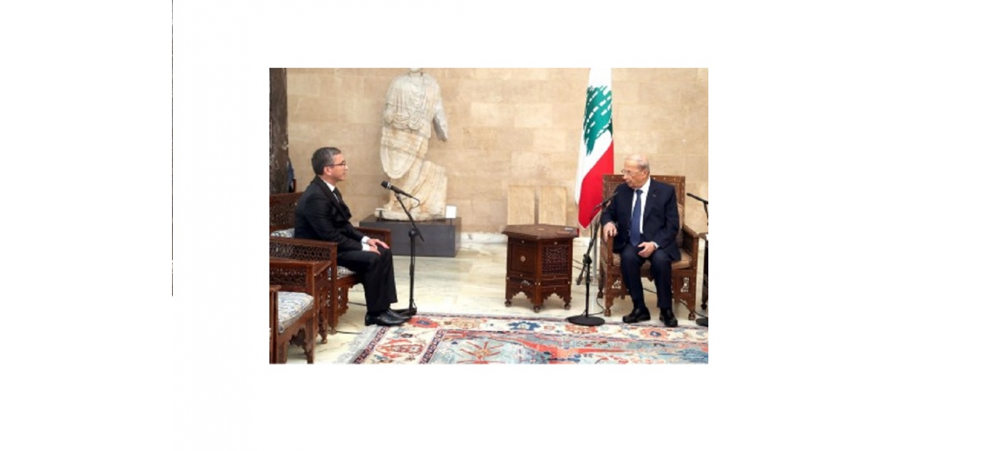 THE AMBASSADOR OF TURKMENISTAN PRESENTED CREDENTIALS TO THE PRESIDENT OF THE REPUBLIC OF LEBANON